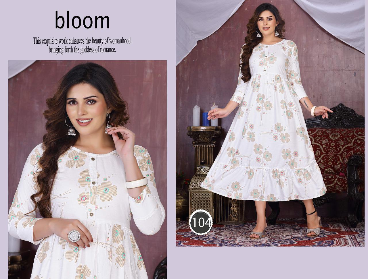 White Moon Designer Rayon Wholesale Anaraklai Kurti Collection 